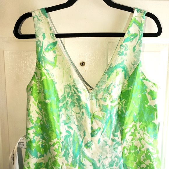 Kate Unger Green Floral Print Cocktail Dress - Picture 7 of 10